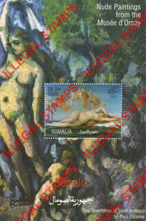 Somalia 2002 Paintings by Paul Cezanne Illegal Stamp Souvenir Sheet of 1 Somalia 2002 Paintings by Paul Cezanne Illegal Stamp Souvenir Sheet of 1