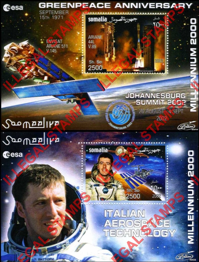 Somalia 2002 Space Lollini Produced Illegal Stamp Souvenir Sheets of 1 (Part 2) Somalia 2002 Space Lollini Produced Illegal Stamp Souvenir Sheets of 1 (Part 2)