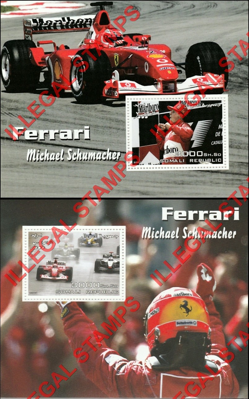 Somalia 2003 Ferrari Michael Schumacher Illegal Stamps (Part 2) Somalia 2003 Ferrari Michael Schumacher Illegal Stamps (Part 2)