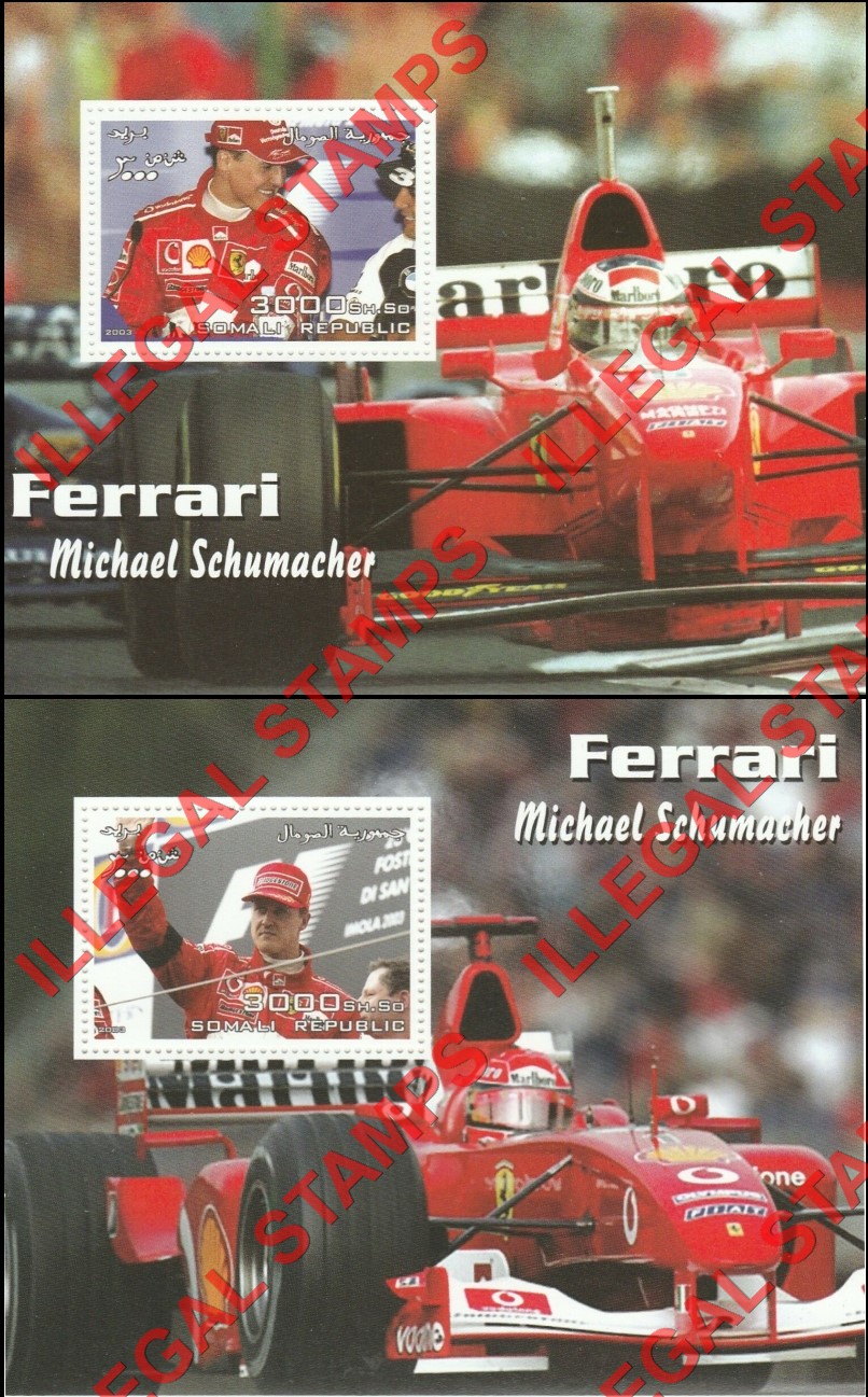 Somalia 2003 Ferrari Michael Schumacher Illegal Stamps (Part 4) Somalia 2003 Ferrari Michael Schumacher Illegal Stamps (Part 4)