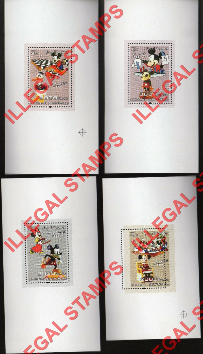 Somalia 2003 Mickey Mouse 75th Birthday Chess with Walt Disney Illegal Stamp Deluxe Souvenir Sheets of 1 Somalia 2003 Mickey Mouse 75th Birthday Chess with Walt Disney Illegal Stamp Deluxe Souvenir Sheets of 1