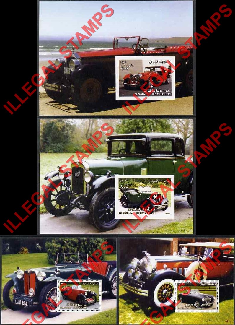 Somalia 2004 Classic Cars Illegal Stamp Souvenir Sheets of 1 Somalia 2004 Classic Cars Illegal Stamp Souvenir Sheets of 1