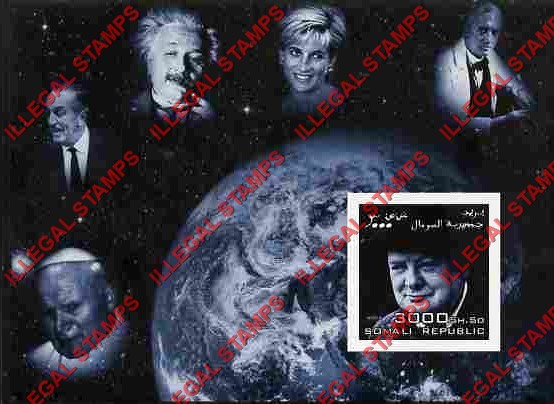 Somalia 2004 Famous People Winston Churchill Illegal Stamp Souvenir Sheet of 1 Somalia 2004 Famous People Winston Churchill Illegal Stamp Souvenir Sheet of 1