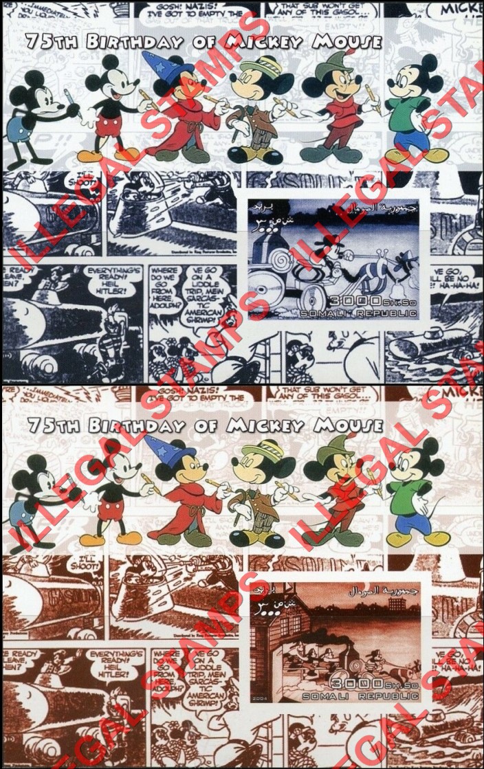 Somalia 2004 75th Birthday of Mickey Mouse Illegal Stamp Souvenir Sheets of 1 (Part 6) Somalia 2004 75th Birthday of Mickey Mouse Illegal Stamp Souvenir Sheets of 1 (Part 6)