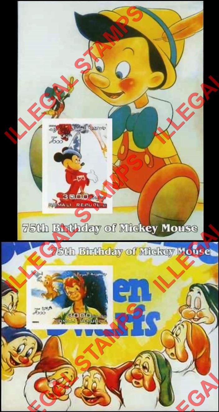 Somalia 2004 75th Birthday of Mickey Mouse Illegal Stamp Souvenir Sheets of 1 (Part 8) Somalia 2004 75th Birthday of Mickey Mouse Illegal Stamp Souvenir Sheets of 1 (Part 8)