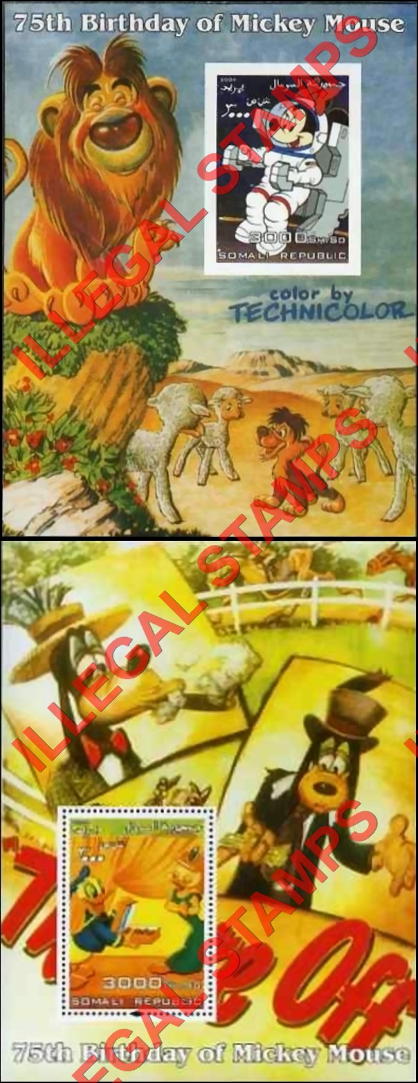 Somalia 2004 75th Birthday of Mickey Mouse Illegal Stamp Souvenir Sheets of 1 (Part 9) Somalia 2004 75th Birthday of Mickey Mouse Illegal Stamp Souvenir Sheets of 1 (Part 9)