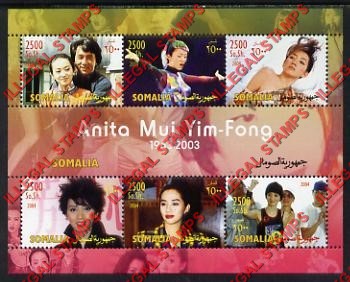 Somalia 2004 Anita Mui Yim-Fong Illegal Stamp Souvenir Sheet of 6 Somalia 2004 Anita Mui Yim-Fong Illegal Stamp Souvenir Sheet of 6