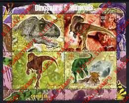 Somalia 2004 Dinosaurs and Minerals Illegal Stamp Souvenir Sheet of 4 Somalia 2004 Dinosaurs and Minerals Illegal Stamp Souvenir Sheet of 4