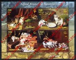 Somalia 2004 Paintings by Alfred Brunel de Neuville of Cats Illegal Stamp Souvenir Sheet of 4 Somalia 2004 Paintings by Alfred Brunel de Neuville of Cats Illegal Stamp Souvenir Sheet of 4