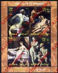 Somalia 2004 Paintings by Antonio de Correggio Illegal Stamp Souvenir Sheet of 4 Somalia 2004 Paintings by Antonio de Correggio Illegal Stamp Souvenir Sheet of 4