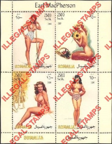 Somalia 2004 Paintings by Earl MacPherson Illegal Stamp Souvenir Sheet of 4 Somalia 2004 Paintings by Earl MacPherson Illegal Stamp Souvenir Sheet of 4