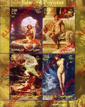 Somalia 2004 Paintings by Edward Poynter Illegal Stamp Souvenir Sheet of 4 Somalia 2004 Paintings by Edward Poynter Illegal Stamp Souvenir Sheet of 4
