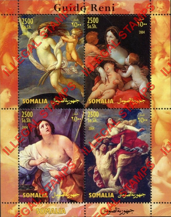 Somalia 2004 Paintings by Guido Reni Illegal Stamp Souvenir Sheet of 4 Somalia 2004 Paintings by Guido Reni Illegal Stamp Souvenir Sheet of 4