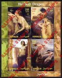Somalia 2004 Paintings by Herbert Draper Illegal Stamp Souvenir Sheet of 4 Somalia 2004 Paintings by Herbert Draper Illegal Stamp Souvenir Sheet of 4