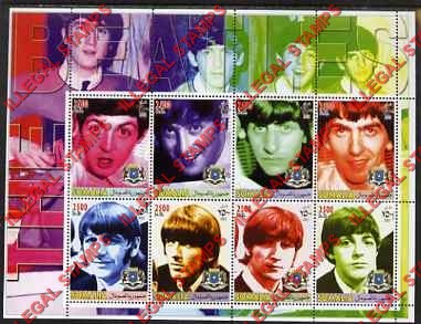 Somalia 2005 The Beatles Illegal Stamp Souvenir Sheet of 8