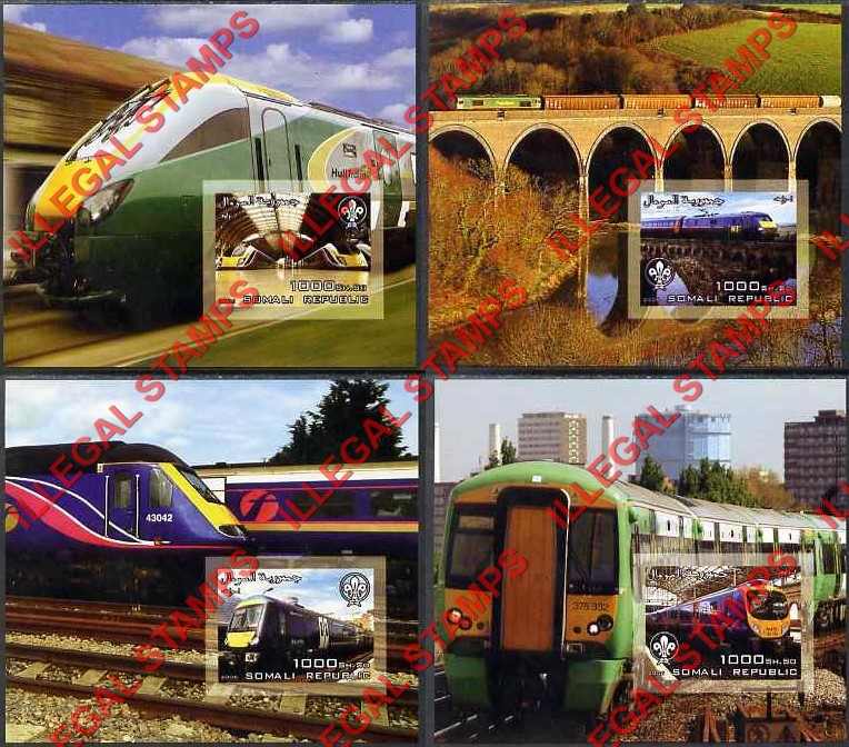Somalia 2006 Trains Illegal Stamp Souvenir Sheets of 1 Somalia 2006 Trains Illegal Stamp Souvenir Sheets of 1