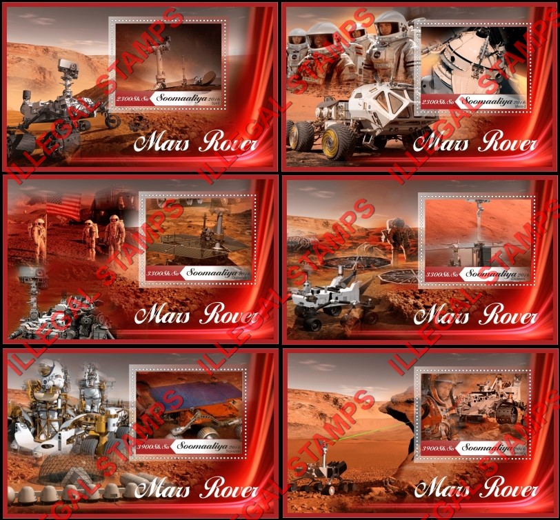 Somalia 2016 Space Mars Rover Illegal Stamp Souvenir Sheets of 1 Somalia 2016 Space Mars Rover Illegal Stamp Souvenir Sheets of 1