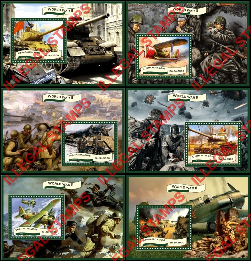Somalia 2016 World War II Military Vehicles Illegal Stamp Souvenir Sheets of 1 Somalia 2016 World War II Military Vehicles Illegal Stamp Souvenir Sheets of 1