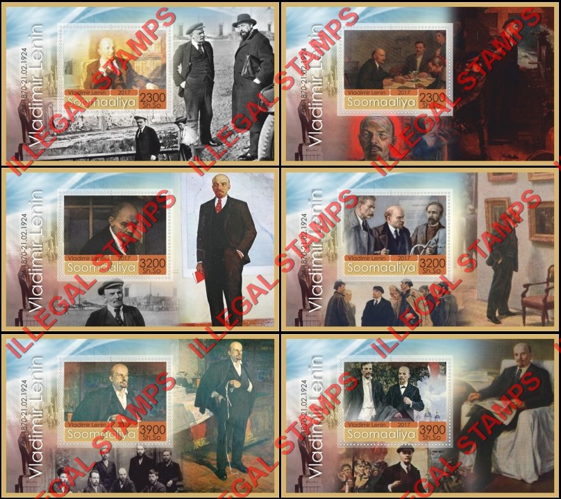 Somalia 2017 Lenin Illegal Stamp Souvenir Sheets of 1 Somalia 2017 Lenin Illegal Stamp Souvenir Sheets of 1