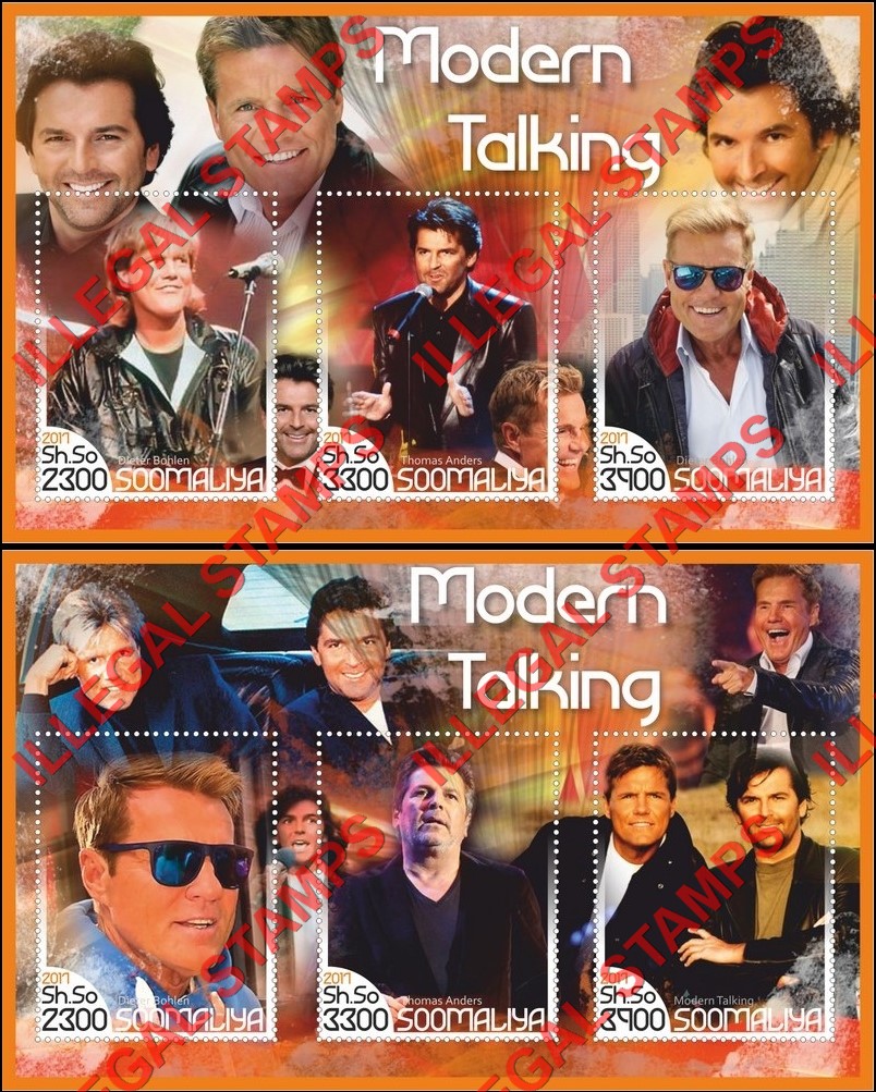 Somalia 2017 Modern Talking Illegal Stamp Souvenir Sheets of 3 Somalia 2017 Modern Talking Illegal Stamp Souvenir Sheets of 3