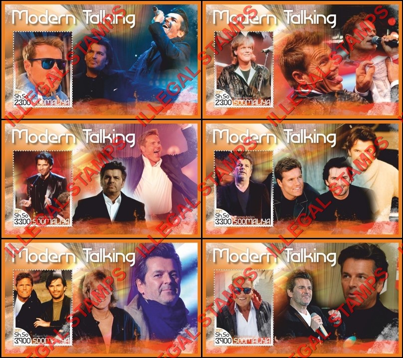 Somalia 2017 Modern Talking Illegal Stamp Souvenir Sheets of 1 Somalia 2017 Modern Talking Illegal Stamp Souvenir Sheets of 1