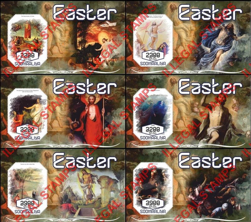 Somalia 2018 Paintings Easter Illegal Stamp Souvenir Sheets of 1 Somalia 2018 Paintings Easter Illegal Stamp Souvenir Sheets of 1