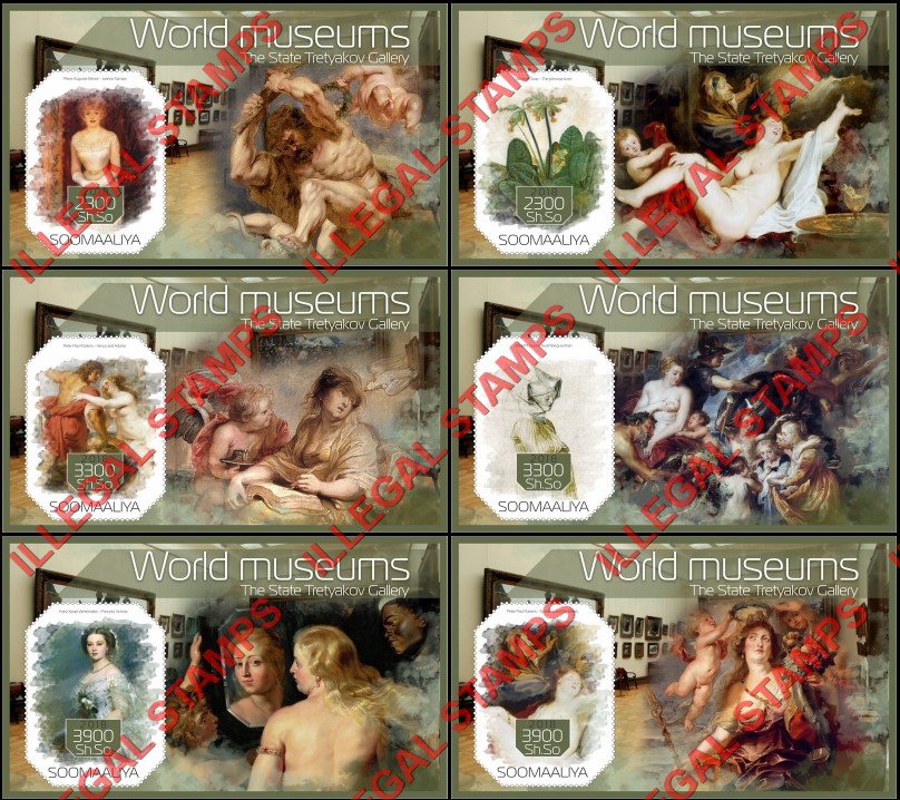 Somalia 2018 Paintings World Museums The State Tretyakov Gallery Illegal Stamp Souvenir Sheets of 1 Somalia 2018 Paintings World Museums The State Tretyakov Gallery Illegal Stamp Souvenir Sheets of 1