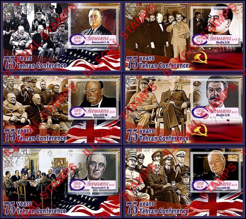 Somalia 2018 Tehran Conference Illegal Stamp Souvenir Sheets of 1 Somalia 2018 Tehran Conference Illegal Stamp Souvenir Sheets of 1