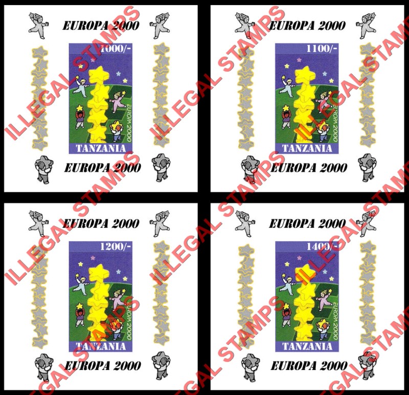 Tanzania 2000 EUROPA Illegal Stamp Deluxe Sheets Tanzania 2000 EUROPA Illegal Stamp Deluxe Sheets