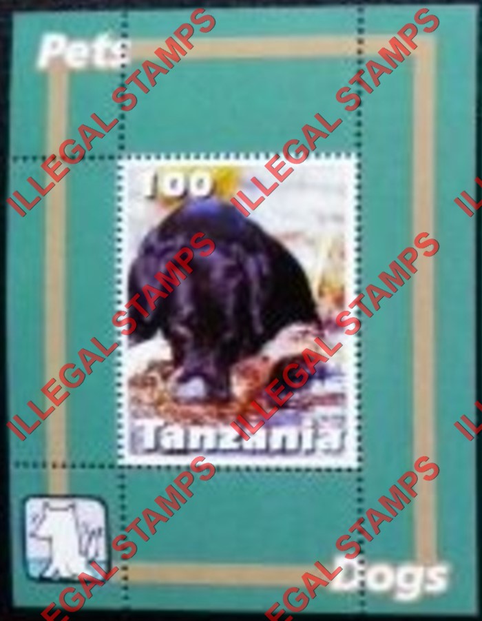 Tanzania 2003 Dogs Illegal Stamp Souvenir Sheet of 1 Tanzania 2003 Dogs Illegal Stamp Souvenir Sheet of 1