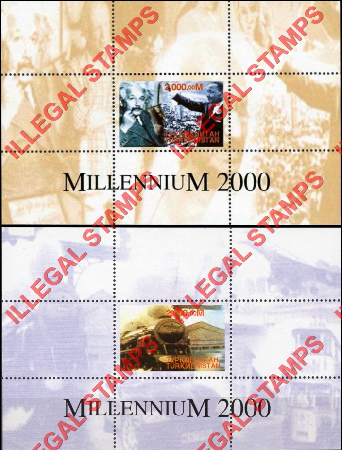 Turkmenistan 1999 Millenium 2000 Series Illegal Stamp Souvenir Sheets of 1 (Part 1) Turkmenistan 1999 Millenium 2000 Series Illegal Stamp Souvenir Sheets of 1 (Part 1)