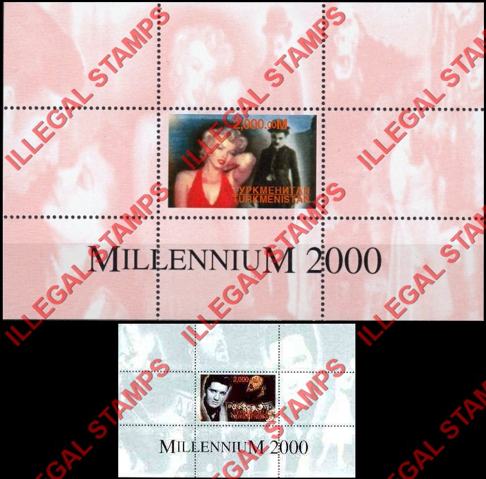 Turkmenistan 1999 Millenium 2000 Series Illegal Stamp Souvenir Sheets of 1 (Part 2) Turkmenistan 1999 Millenium 2000 Series Illegal Stamp Souvenir Sheets of 1 (Part 2)