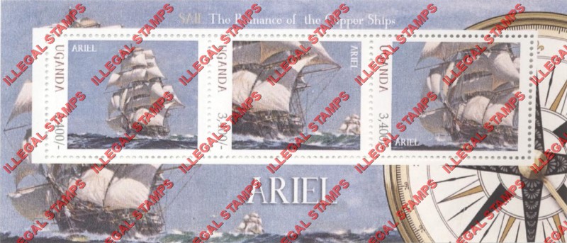 Uganda 2012 Sailing Ships Illegal Stamp Souvenir Sheet of 3 (Sheet 1) Uganda 2012 Sailing Ships Illegal Stamp Souvenir Sheet of 3 (Sheet 1)