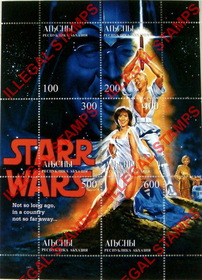 Abkhazia Star Wars Illegal Stamps Abkhazia Star Wars Illegal Stamps