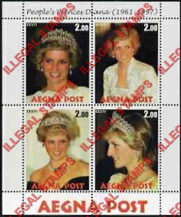 Aegna Post Princess Diana Illegal Stamps Aegna Post Princess Diana Illegal Stamps