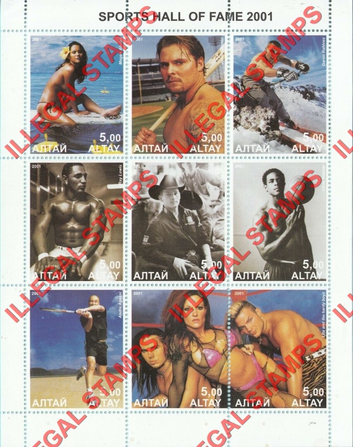 Altai Region 2001 Sports Hall of Fame Illegal Stamps Altai Region 2001 Sports Hall of Fame Illegal Stamps