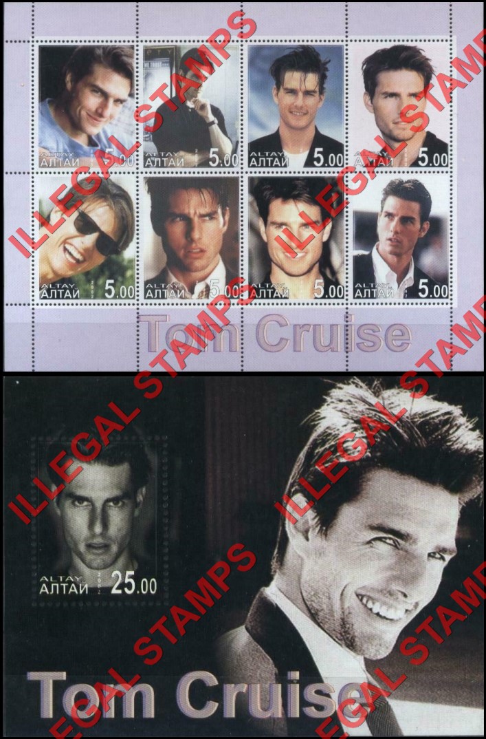Altai Region 2002 Tom Cruise Illegal Stamps Altai Region 2002 Tom Cruise Illegal Stamps