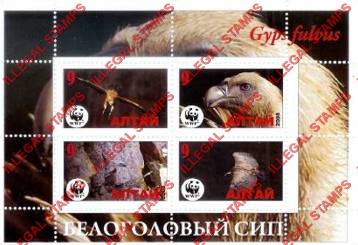 Altai Region 2008 Birds of Prey WWF Illegal Stamps Altai Region 2008 Birds of Prey WWF Illegal Stamps