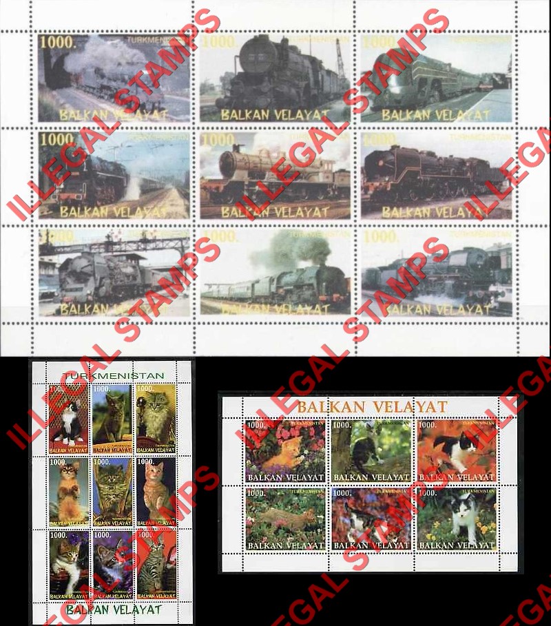 Balkan Velayat 1999 Illegal Stamps Balkan Velayat 1999 Illegal Stamps