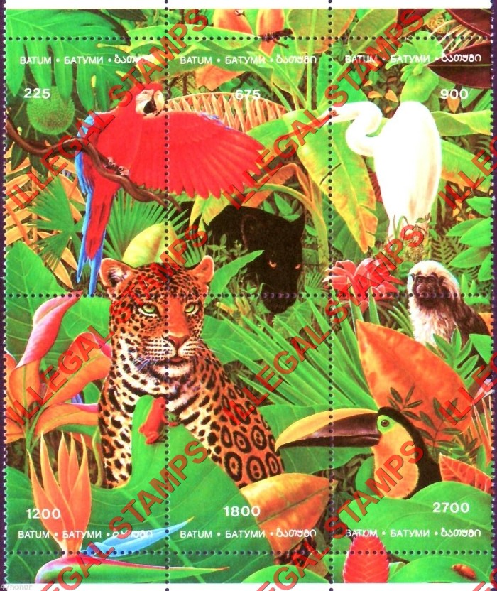 Batum Jungle Animals Illegal Stamps Batum Jungle Animals Illegal Stamps
