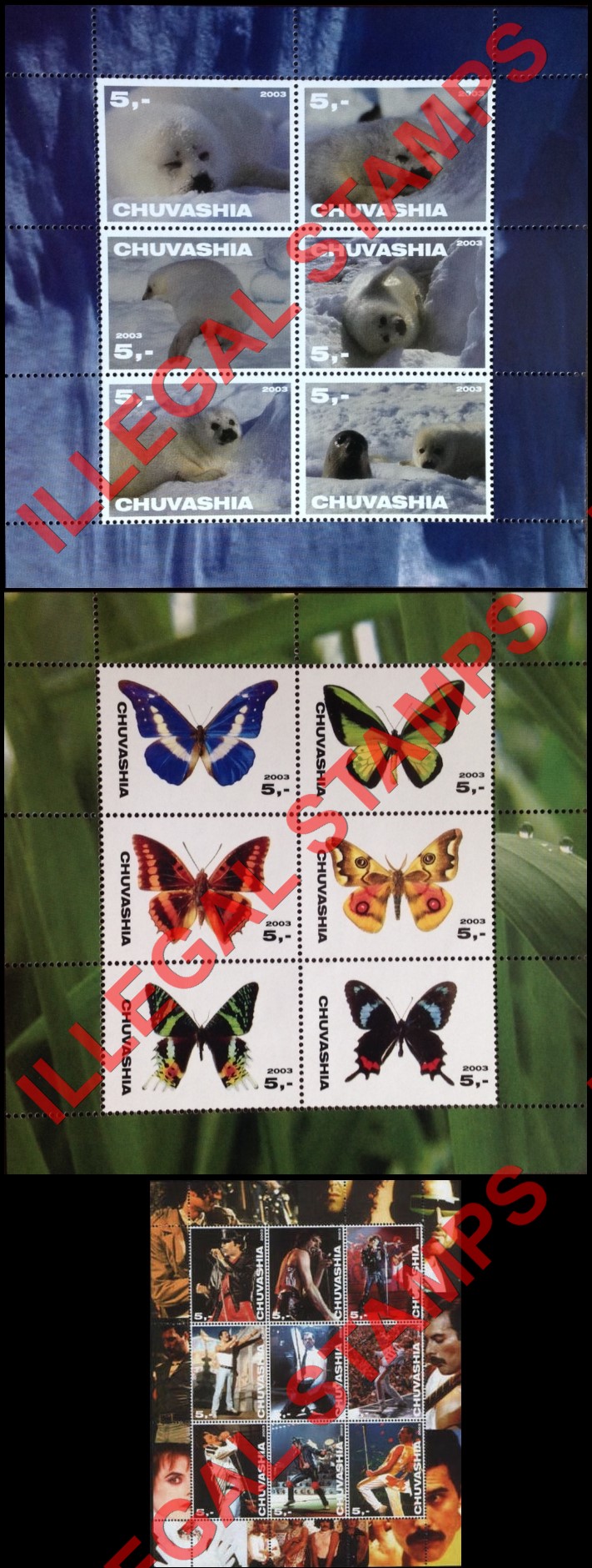 Republic of Chuvashia 2003 Illegal Stamps Republic of Chuvashia 2003 Illegal Stamps