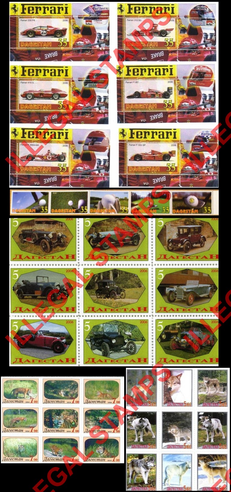 Republic of Dagestan 2006 Illegal Stamps Republic of Dagestan 2006 Illegal Stamps