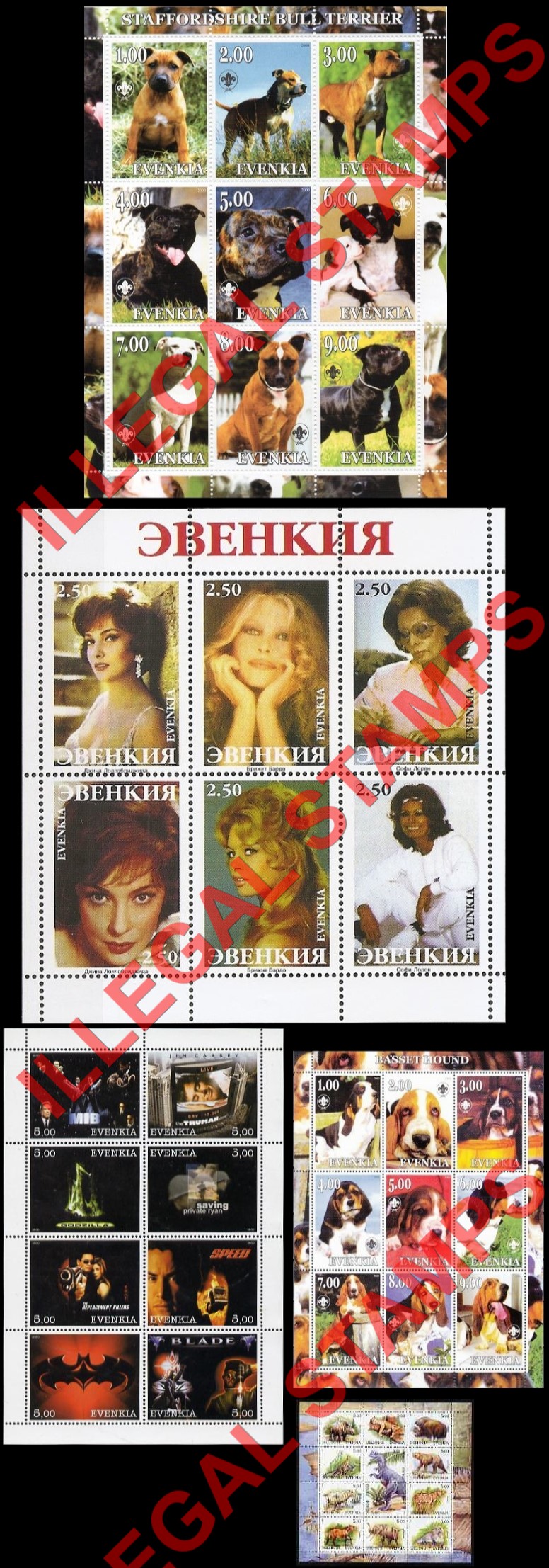 Autonomous Region of Evenkia 2000 Illegal Stamps Autonomous Region of Evenkia 2000 Illegal Stamps