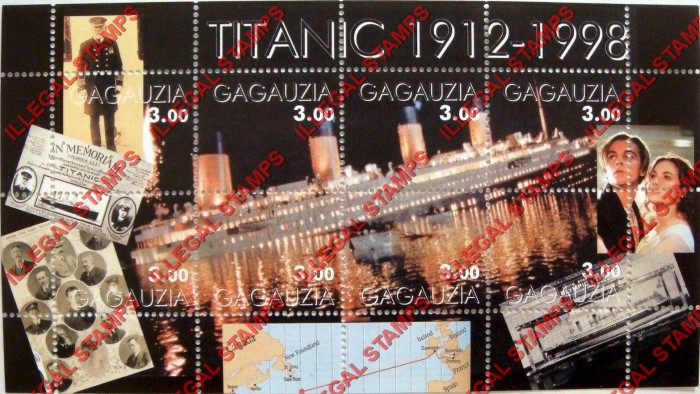 Gagauzia 1998 Titanic Illegal Stamps Gagauzia 1998 Titanic Illegal Stamps