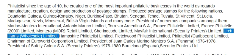 Juan Carlos Marino Montero Biography Excerpt Showing he was president of Mayfair and of Urch harris Juan Carlos Marino Montero Biography Excerpt Showing he was president of Mayfair and of Urch harris