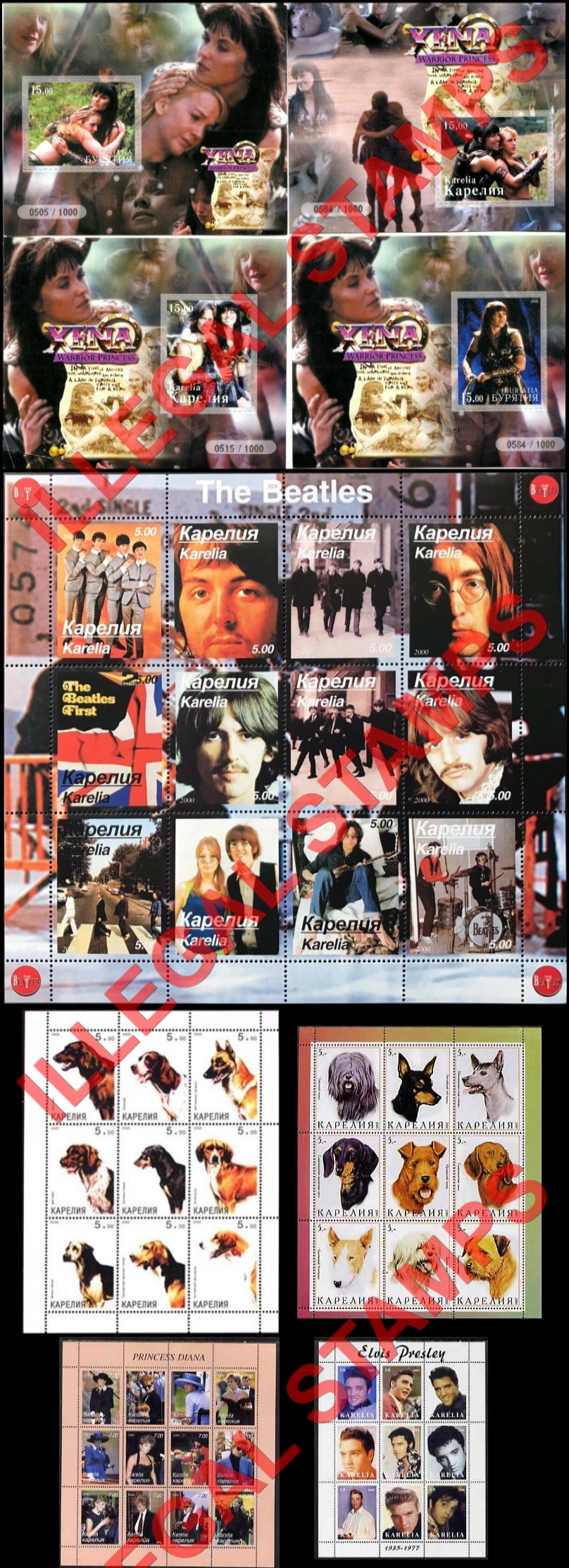 Republic of Karelia 2000 Illegal Stamps Republic of Karelia 2000 Illegal Stamps