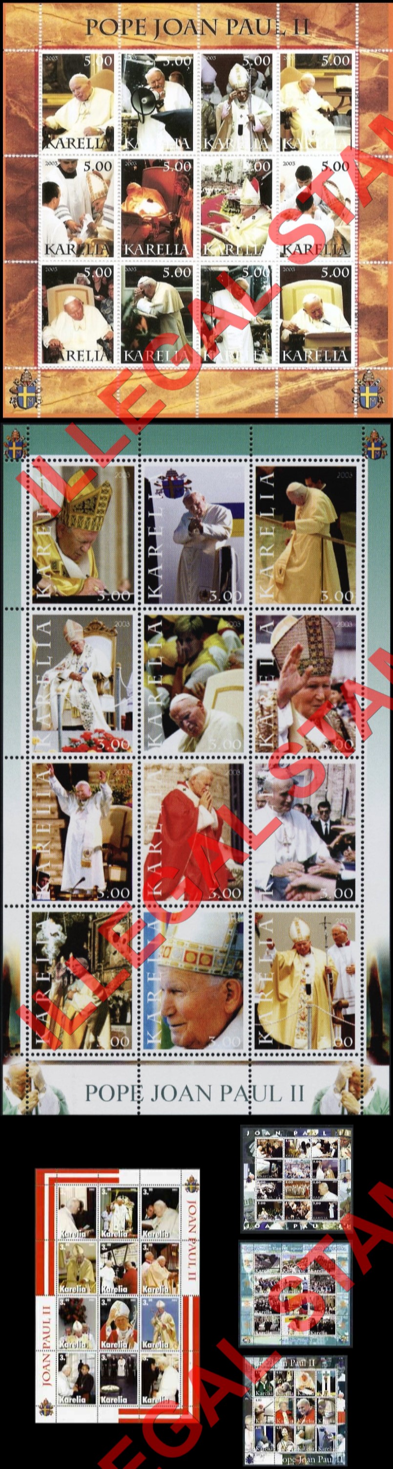 Republic of Karelia 2003 Illegal Stamps Republic of Karelia 2003 Illegal Stamps
