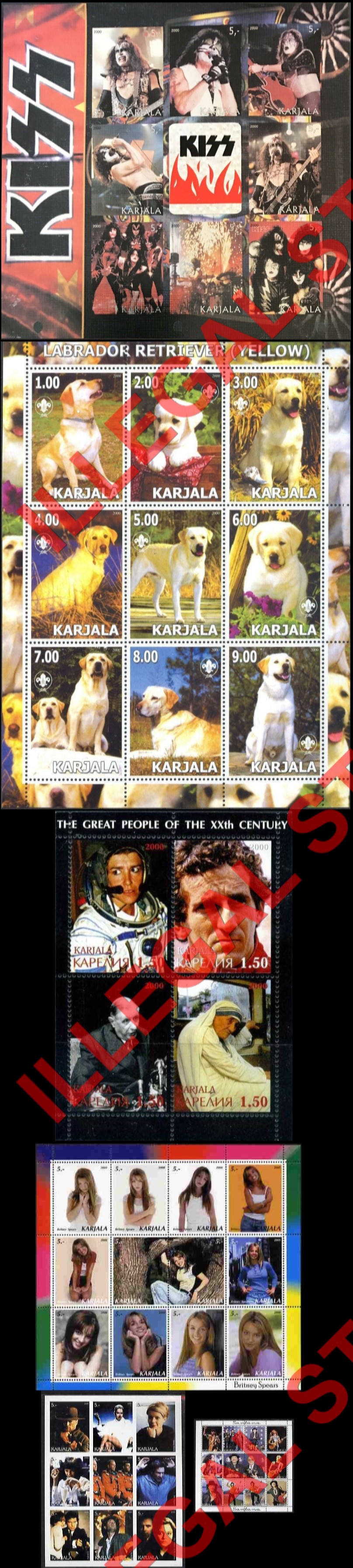 Karjala 2000 Illegal Stamps Karjala 2000 Illegal Stamps