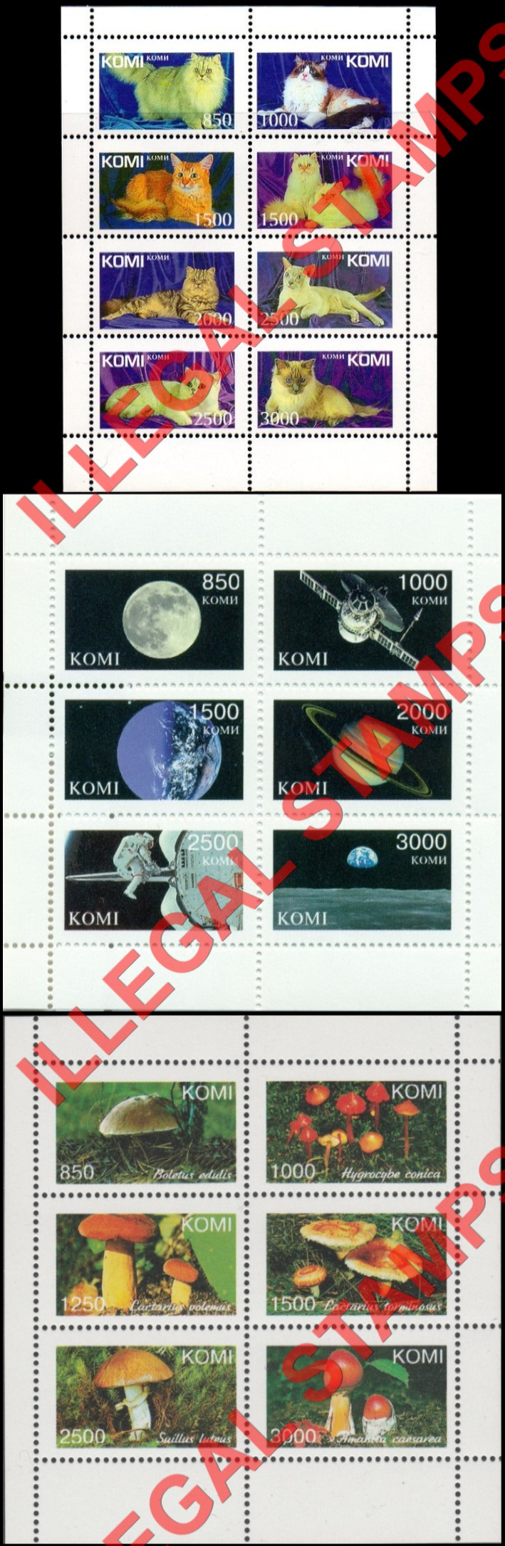 Komi Republic 1997 Counterfeit Illegal Stamps (Part 1) Komi Republic 1997 Counterfeit Illegal Stamps (Part 1)
