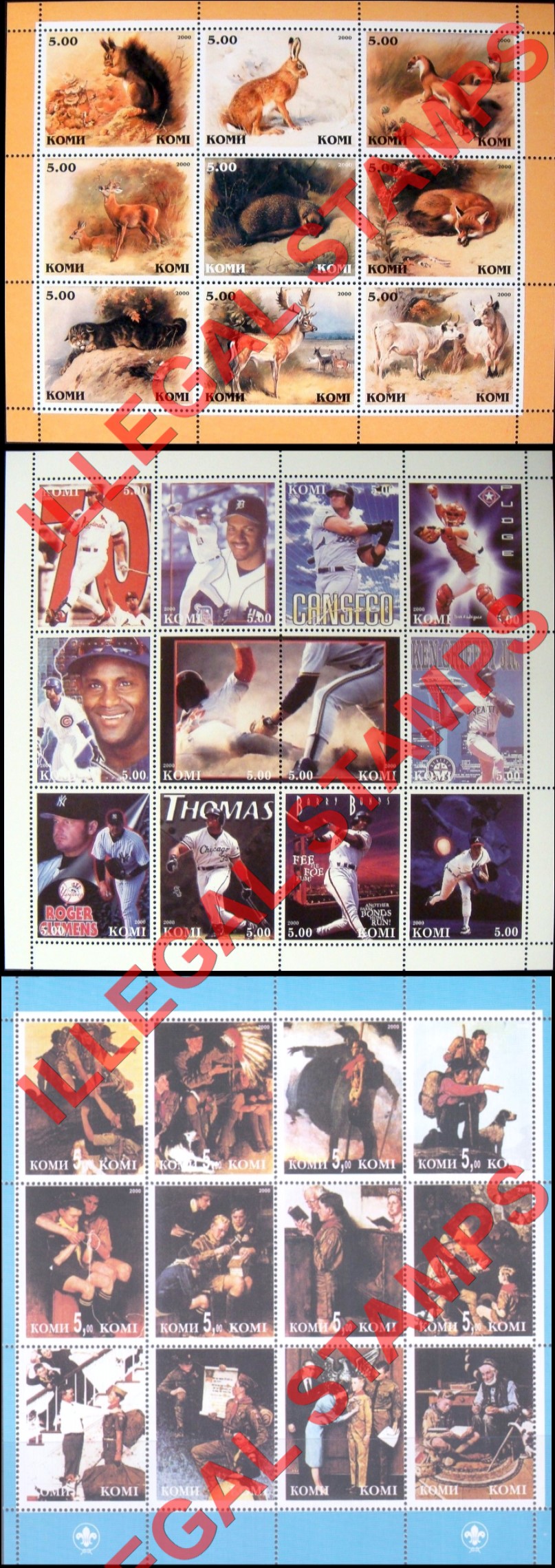 Komi Republic 2000 Counterfeit Illegal Stamps (Part 1) Komi Republic 2000 Counterfeit Illegal Stamps (Part 1)